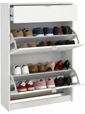 Mueble zapatero abatible con cajon superior y doble compartimento para calzado