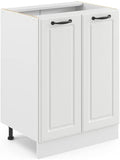 Modulo inferior de cocina de 60 cm para sistemas modulares, estilo casa de campo en blanco