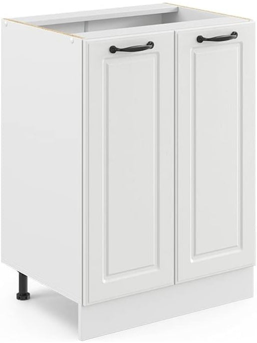 Modulo inferior de cocina de 60 cm para sistemas modulares, estilo casa de campo en blanco