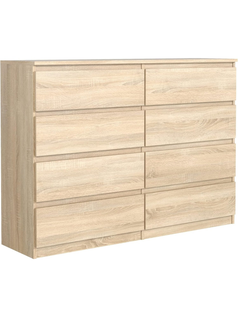 Cajonera de 8 Cajones para Dormitorio, Comoda Moderna de Gran Capacidad en Acabado Sonoma