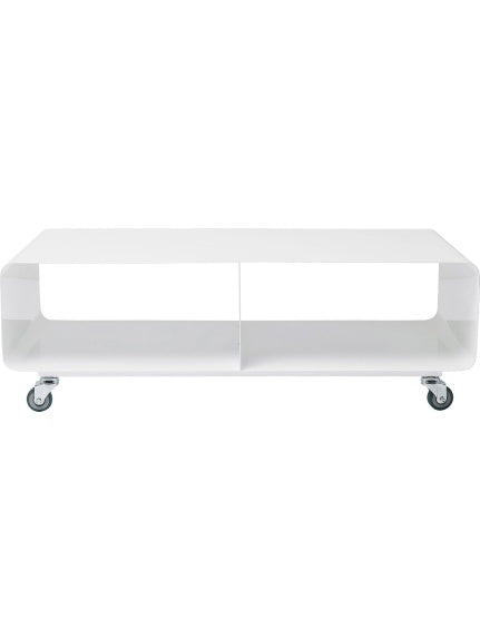 Mueble TV Minimalista de Acero, Soporte Compacto para Televisor con Diseno Contemporaneo, Blanco